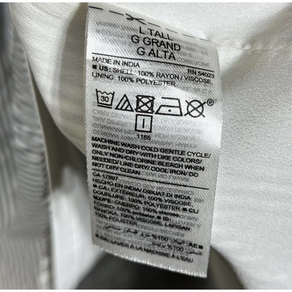 Old Navy Sleeveless Smocked Dress Womens Sz‎ Large Tall Striped White Gray Brown - Picture 4 of 16